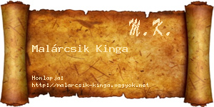 Malárcsik Kinga névjegykártya